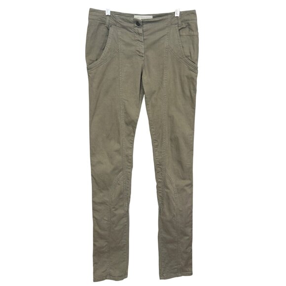 Stella McCartney Womens Slim Leg Olive Green Cotton Blend Pants Size 44/10 Italy - Picture 1 of 12